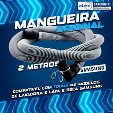 Mangueira De Saida Lavadora Lava E Seca Samsung 2 Metros 20mm DC97-02250F Novo Nota Fiscal Original