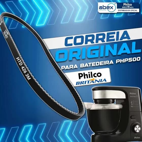 Correia Para Batedeira Planetária Philco PHP500 Turbo BBP515 BBP520 BBP760 BBT500 765042 Original