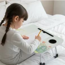 Mesa Portátil Dobrável C/ Porta Copos e Gaveta Desenho Animado Para Menina C/ Estoque Limitado