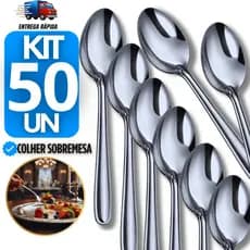 Jogo 50 Colheres de Sobremesas inox  para Doces Sorvete Bolos Cozinha Restaurante colher talheres