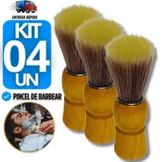 Pincel de Barbear Com Cabo de Madeira Conjunto Cerdas Macia Kit Para Barbeiro Salão Barbearia Utilidades