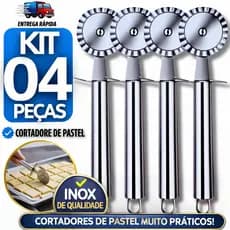Carretilha Cortador de Massa Inox Pastel Pizza Cortar e Fechar Massa Cozinha