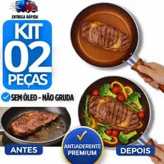 Frigideira de Alumínio 21 cm Estilo cobre com revestimento antiaderente Não Gruda top