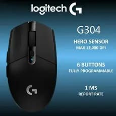 Mouse Para Jogos Sem Fio Logitech G304 , Sensor HERO 200-12000 DPI , 400 IPS , 6 Botões Programáveis , Bateria 250H AA ,