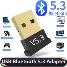 Adaptador/transmissor de áudio sem fio USB Bluetooth 5.3 adequado para computador portátil, adaptador Ethernet de comput