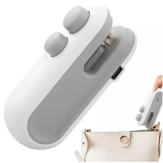 Mini Seladora Portatil Abre E Lacra Embalagens Vacuo Usb