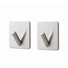 Kit 2 Ganchos Adesivos Inox Parede 5,5cm 1kg