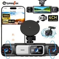 4CH WiFi Dash Cam Para Carro 360 DVR Câmera APP Controle 24H Modo De Estacionamento Gravador De Vídeo IR Visão Noturna