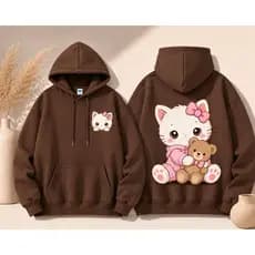 Moletom Canguru Infantil/Juvenil Gatinha Fofa | Flanelado Gramatura 300