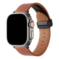 Pulseira Couro Premium Fecho Magnetico Para SmartWatch 20 22 MM/Apple Watch  38 40 41 42 44 45 46 Watch Ultra 2 49MM