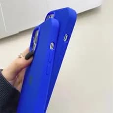 Capa Case Capinha Aveludada Silicone AZUL BIC 7G 8PLUS XR XSMAX 11 12 13 14 15 16E 16 PLUS PRO MAX