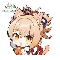 EARLFAMILY Genshin Impact Yaimiya Adesivos De Carro Fofos Occluson Scratch Campervan Espelho Retrovisor Prancha De Surf