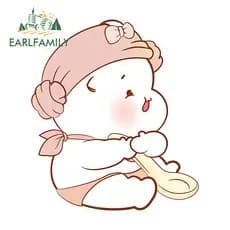 EARLFAMILY TCute Bear Adesivos De Carro Moda Oclusão Scratch Campervan Prancha De Surf Bicicleta Elétrica AutoTruck JDM
