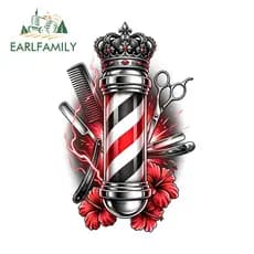 EARLFAMILY Barbearia Adesivos De Carro Retro Oclusão Zero Campervan Prancha De Surf Capacete De Bicicleta Elétrica Decal