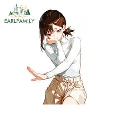 EARLFAMILY Chainsaw Man Kobeni Higashiyama Adesivo De Carro Moda Oclusão Scratch Campervan Prancha De Surf Corrida Veícu