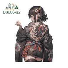 EARLFAMILY 13cm x 8.8cm AI Desenhado Menina Adesivo De Carro Tatuagem Original Prancha De Surf Decalque Automático À Pro