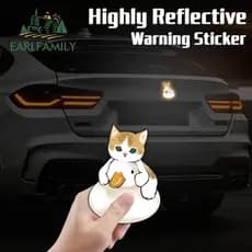 EARLFAMILY Bonito Gato Pato Reflexivo E Mangetic Adesivos De Carro Chibi Scooter À Prova D'água VAN Prancha De Surf Jane