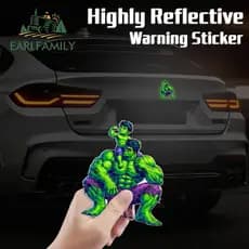 EARLFAMILY Hulk Adesivos De Carro Reflexivos E Mangéticos Interessantes À Prova D'água Campervan Prancha De Surf Tronco