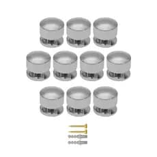 Kit 10 Botões de Fixação Para Espelhos e Vidros - Botão Francês Cromado