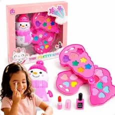 Kit Maquiagem Infantil Boneco de Neve Paleta de Sombras Divertido Lavável Colorido