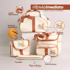 Kit bolsa Com Malinha Baú bordada 4 peças masculino e feminino