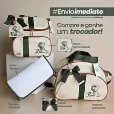 Kit Bolsa Maternidade Personalizada 2 Peças Mala Mochila Bebê Menino Menina