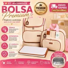 Kit Bolsa Maternidade Berlim 3 Peças Mala e Mochila  trocador Luxo Impermeável