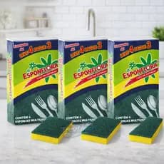 Esponja Bucha Para Pia e Louça  Qualidade Profissional  Kit Leve 4 Pague 3