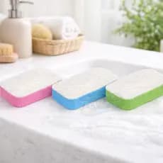Esponja Banho Dupla Face Suave Buchas Esfoliante Pele Macia Kit 3 unidades
