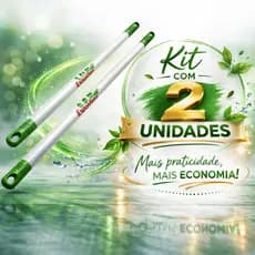 Kit 2 Cabos para Rodo / Vassoura Esponflora Reforçado Rosca Universal Alta Resistência