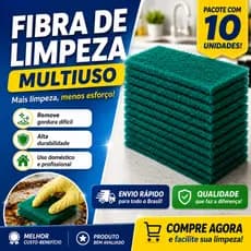 Fibras Verde  Limpeza Pesada  Sem Esforço Kit 10 unidades