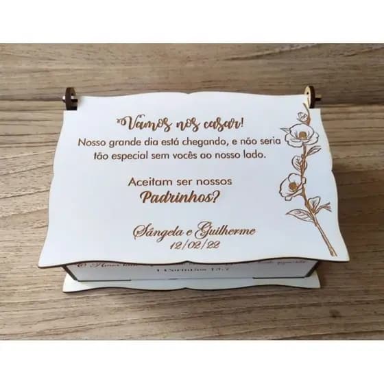 6 Caixas Personalizadas para Padrinhos de Casamento em MDF 14x18x6,5