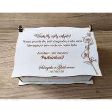 6 Caixas Personalizadas para Padrinhos de Casamento em MDF 14x18x6,5