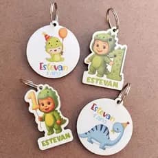 25 Chaveiro Dinossauro Infantil menino e menina personalizados