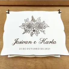 Caixa Personalizada em MDF para Padrinhos de Casamento 23x16x8 - 1 un.