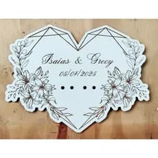 Porta alianças personalizado em MDF branco