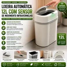 Lixeira Automática 12L com Sensor de Movimento Infravermelho Helplo