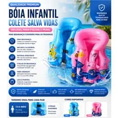 Bóia Infantil Colete Salva Vidas Inflável Piscina Praia