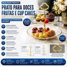 Suporte de Doces e Petiscos de 2 e 3 Andares  Decorativa para Mesa Posta, Festas, cha da tarde e eventos