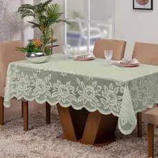 Toalha De Renda Para 06 Cadeiras 2.30x1.50m - Estampada Florida