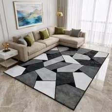 Tapete Para Sala Quarto Escritório Estampado De Luxo Com Antiderrapante - Sem Pelo, Fácil Lavagem