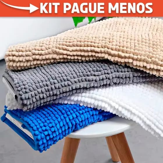 Tapete Macarrão Bolinha Para Box Banheiro 60x40cm Com Base Antiderrapante