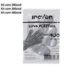 LUVA PLÁSTICA  - KIT com 200 - 300 - 400