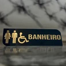 Placa Sinalização BANHEIRO SANITARIOS MASX/FEM/PNE/PCD Decor Acrílico INCLUSÃO ACESSIBILIDADE