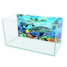 Adesivo Decorativo Vinilico PRÓPRIO Para Fundo De Aquario MAR CORAL PEIXES GOLFINHOS  HD -FD03