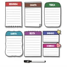 Kit 6 Lousa Magnético Quadro Branco Bilhete Recado Anotações PARA GELADEIRA APAGA FÁCIL