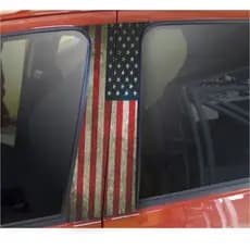 2 Adesivos Coluna De Carro Design COM PELICULA DE PROTEÇÃO RESITENTE BANDEIRA USA - EUA - ESTILIZADA