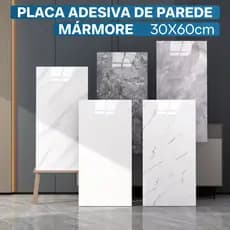 KIT Placa Adesiva 3d Mármore Lavável Adesivo De Parede Banheiro Cozinha Lavabo 30x60cm