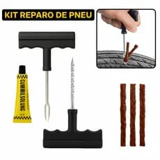 Kit Rápido Reparo Pneu Carro Moto Macarrão Selante Remendo Refil - 6 em 1
