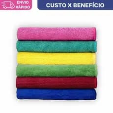 Kit Pano de Microfibra 10 15 Unidades Multiuso Reutilizáveis Toalha Mágica para Carro Vidro Limpeza